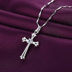 Fashionable Women's Necklace with Bold Cross Pendant