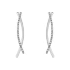 Minimalist Korean Curved Cross Earrings