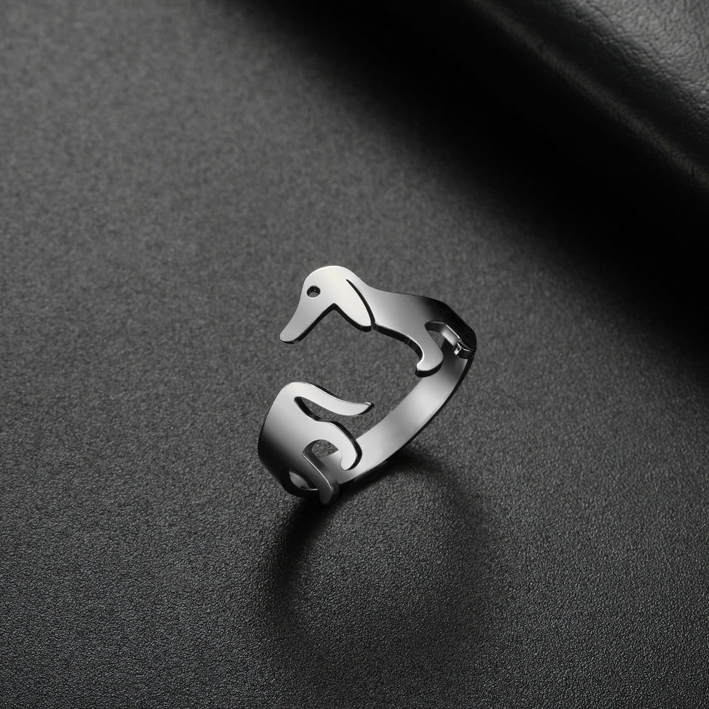 Adjustable Titanium Steel Sausage Dog Ring