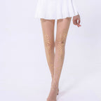 Women's Sheer Mermaid-Scale Foil Print Tights