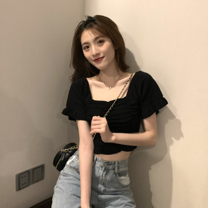 Off-Shoulder Crop Top for Women - Summer Korean Style