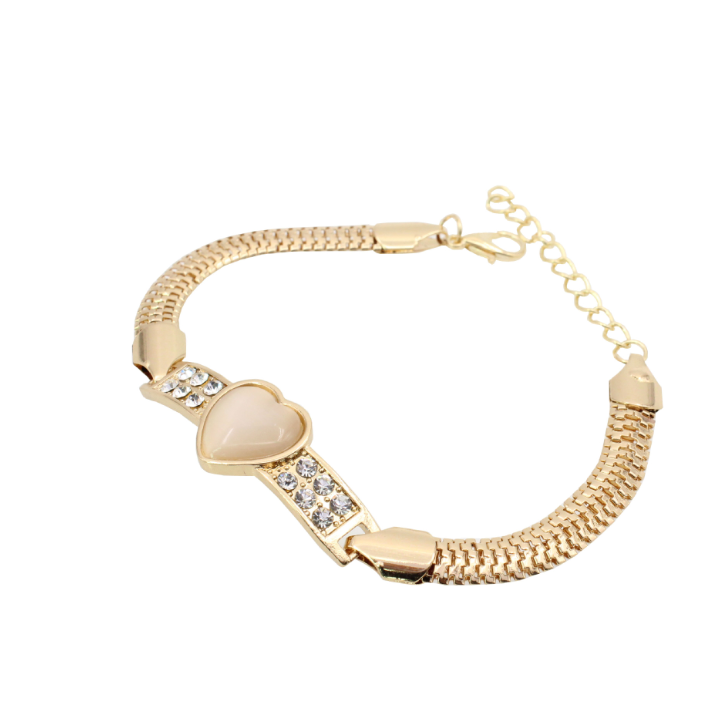 Heart Bracelet with Cat's Eye Stone