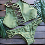 Women's High-Neck Strappy Bikini Set