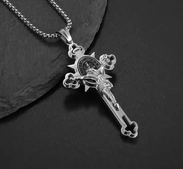 3D Stainless Steel Cross Necklace