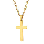 Cross Necklace with Jesus and Bible Verse Design