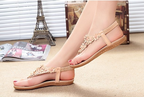 Floral Beaded Thong Flat Sandals for Women