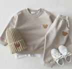 Little Teddy Outfit - Cotton Hoodie and Pants Set (One Set)