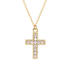 S925 Silver Cross Pendant Necklace with Diamonds | Christian Jewelry