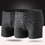 Men's Sharkskin Quick-Dry Swim Boxer Shorts