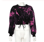 Tie-Dye Crop Top and Shorts Set (Hip Hop Style)