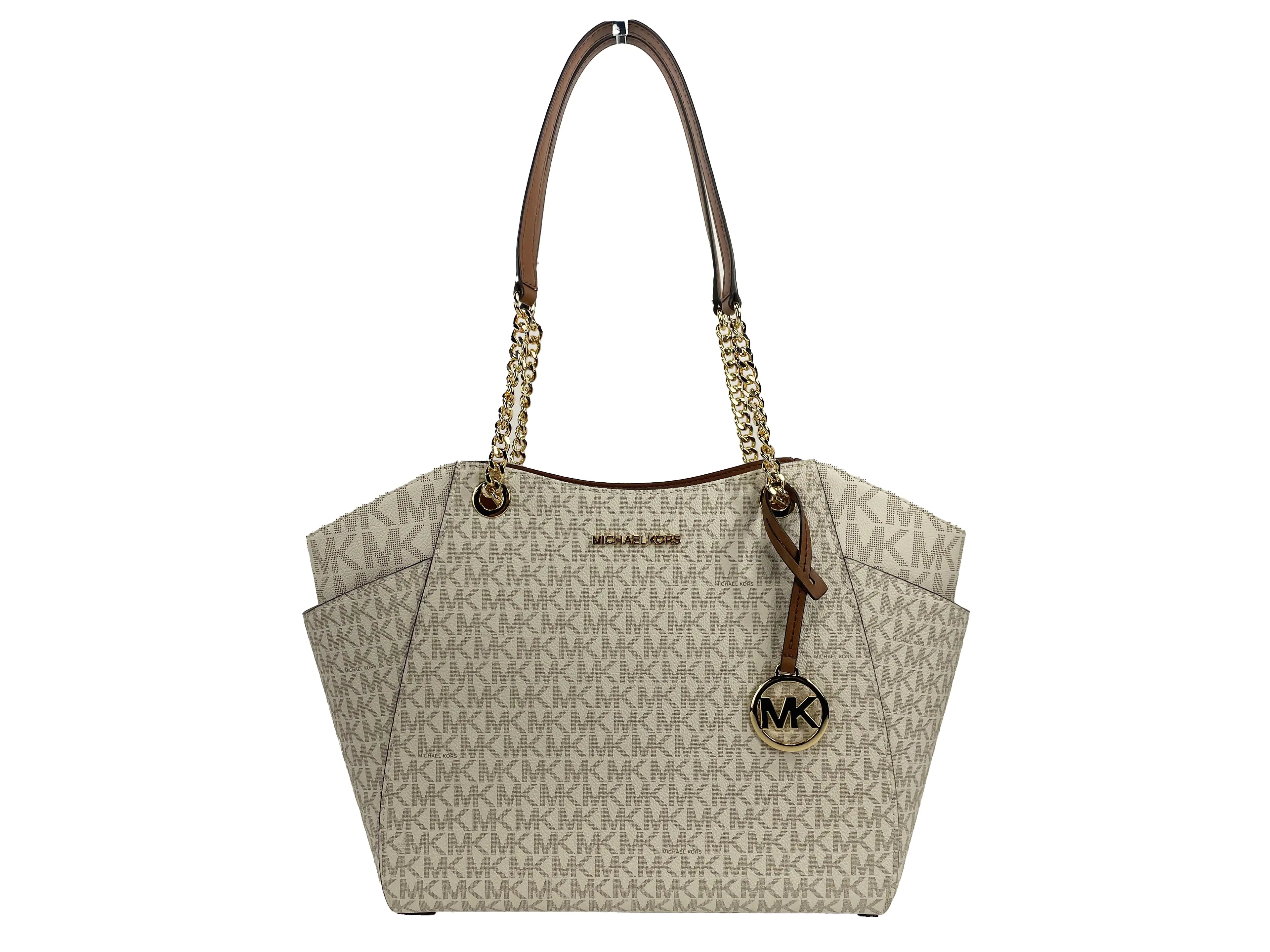 Michael Kors Jet Set Chain Vanilla Shoulder Tote Bag | Organic Cotton