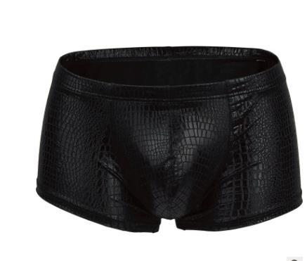 Men's Metallic Snakeskin Low-Waist Boxer Trunks