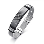 Black Titanium Steel Bracelet with Christian Verses | Christian Jewelry