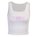 Embroidered Butterfly Sexy Tank Top for Women