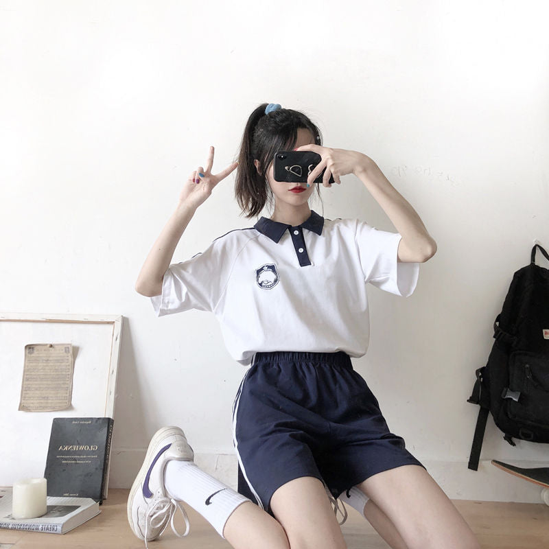 Summer 2020 Women's Casual Polo T-Shirt and Shorts Set