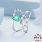 Double-Layer Cross Water Drop Ring