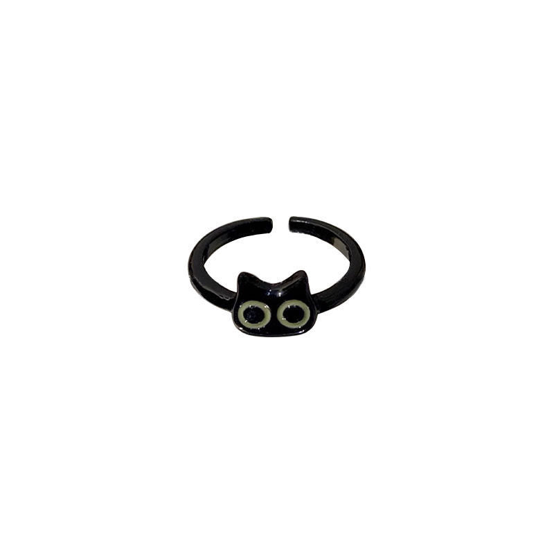 Cute Black Cat Ring for Women