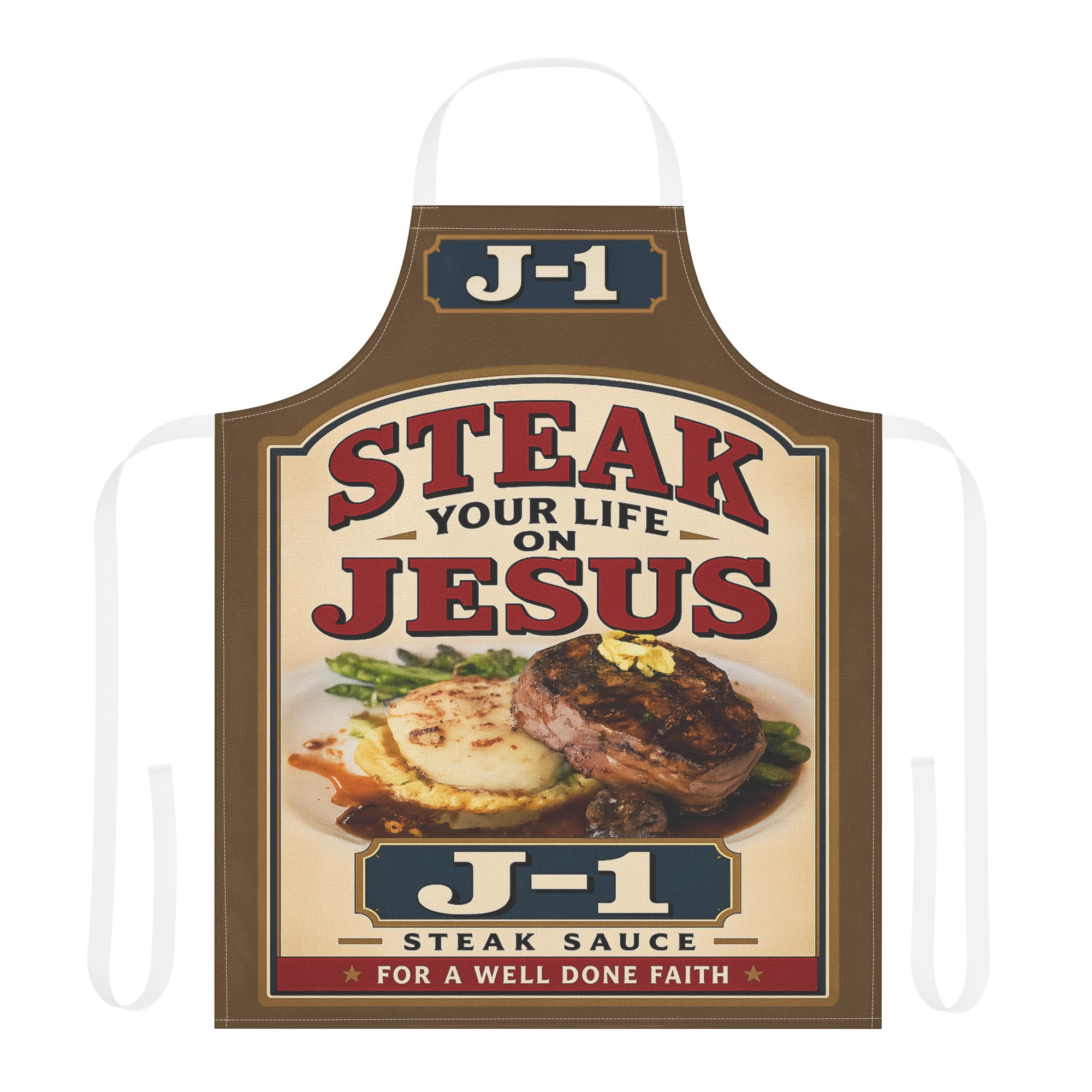 Steak Your Life On Jesus Christian Apron | Funny Kitchen Apron