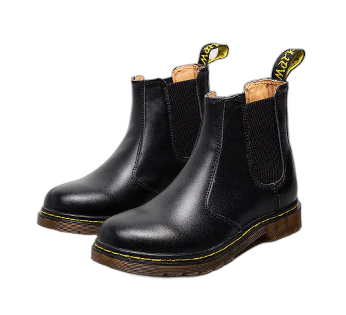 Autumn Style Thick-Heeled Cowhide Martin Boots for Women