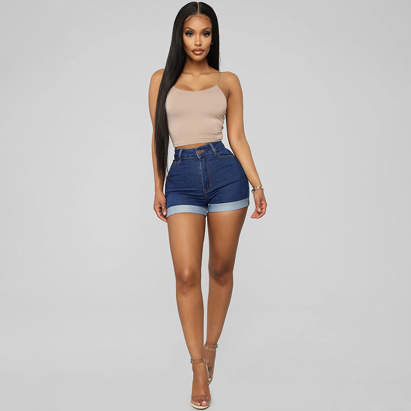 Women's High Stretch Denim Hot Pants for Beach Party