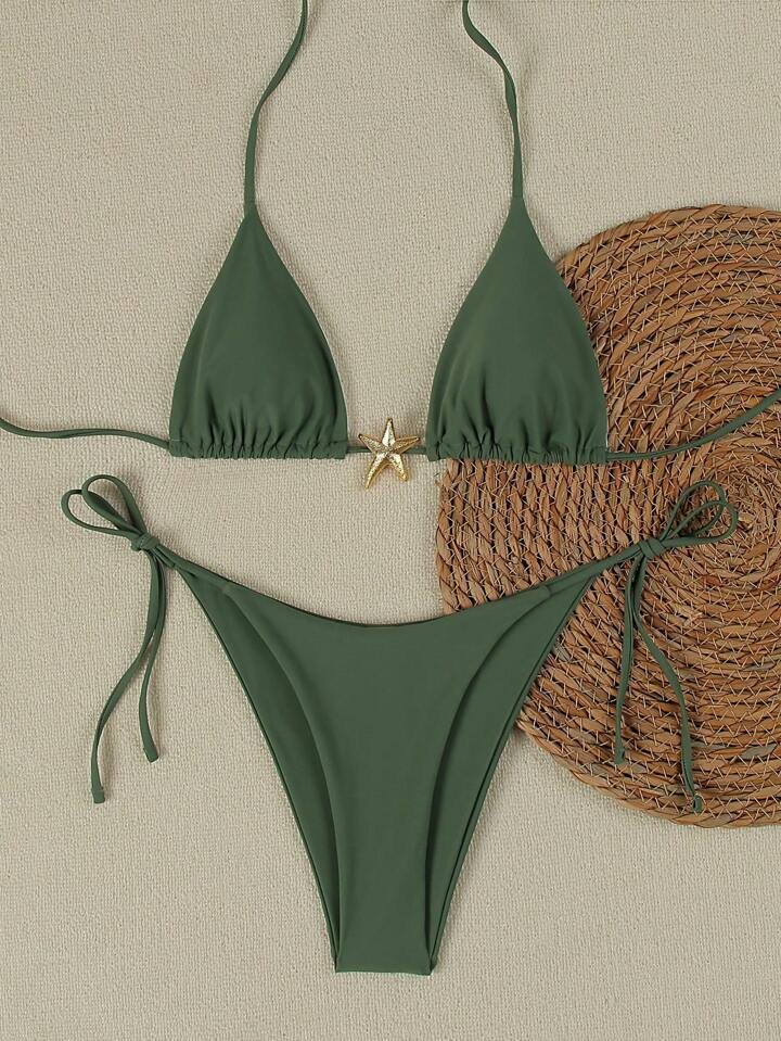 Lace-Up Bikini Swimsuit for Women
