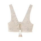 Summer Women's V-Neck Embroidered Lace Tank Top