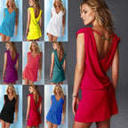 Red V-Neck Beach Cover-Up Dress