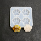 4-Cat Paw Silicone Mirror Crystal Resin Mold Pendant
