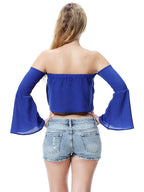 Multicolor Women's Off-Shoulder Summer Crop Tops