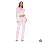 Women's Tube Top & High-Waist Pants Set