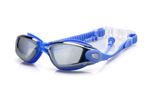 Unisex Anti-Fog Mirrored Swim Goggles with Earplugs