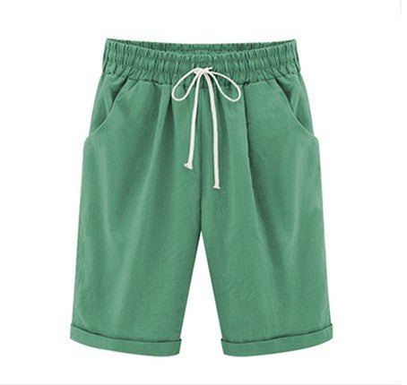 Plus Size Women's Cotton Summer Shorts with Pockets