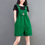 Casual Denim Shorts for Women with Colorful Straps