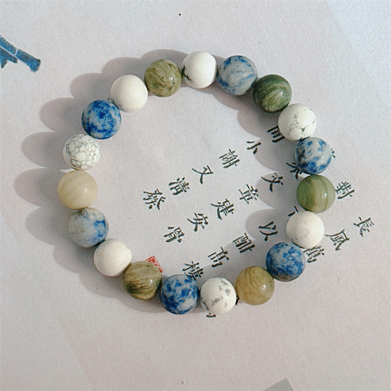 White Turquoise Collectible Bracelet with Rosary | Christian Jewelry