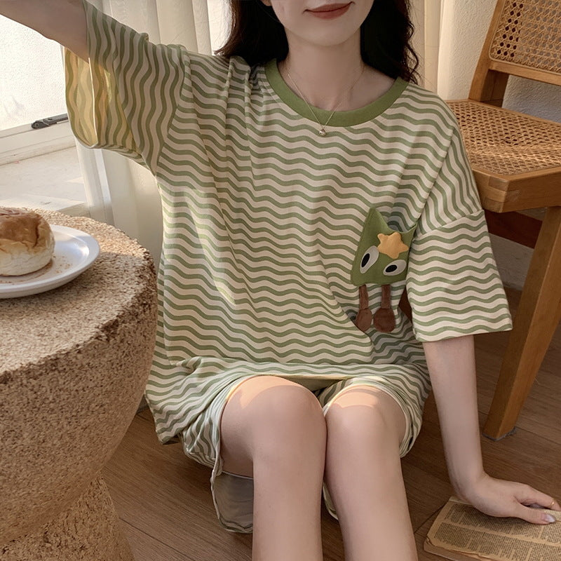2024 Women's Summer Pajama Set - Short Sleeve & Shorts