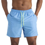 Men's Solid Drawstring Board Short Swim Trunks