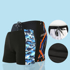 Men's Two-Tone Swim Boxer Trunks
