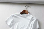 Women's Summer Irregular Crop Top - Casual Short Sleeve