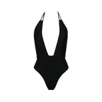 Women's Deep-V Plunge High-Cut One-Piece Swimsuit