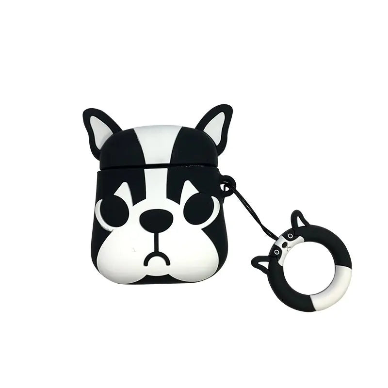 Silicone AirPods Case with Bulldog Design and Strap | Accessory