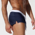 Men's Low-Waist Quick-Dry Square-Leg Swim Trunks
