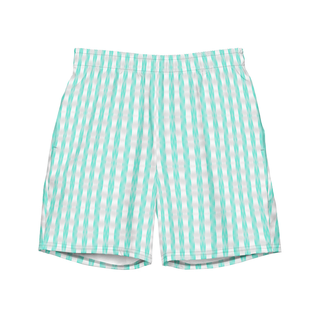 Men's Teal Striped Swim Trunks