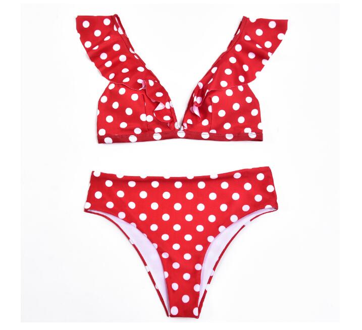 Polka Dot Ruffle Bikini Set