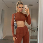 Summer Women's Fashion Backless Crop Top Set