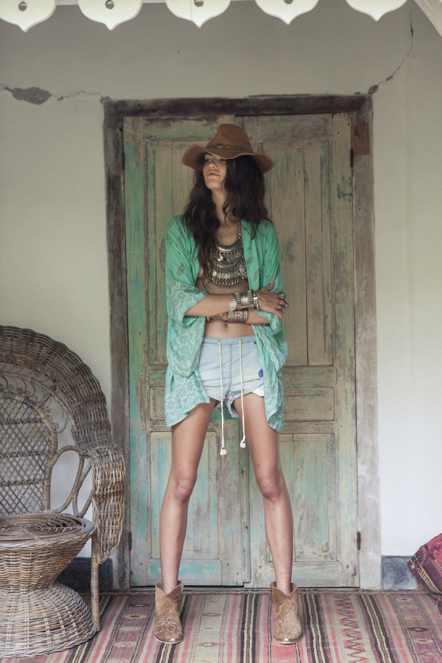 Sun Protection Jacket, Chiffon Cover-Up with Bull Design