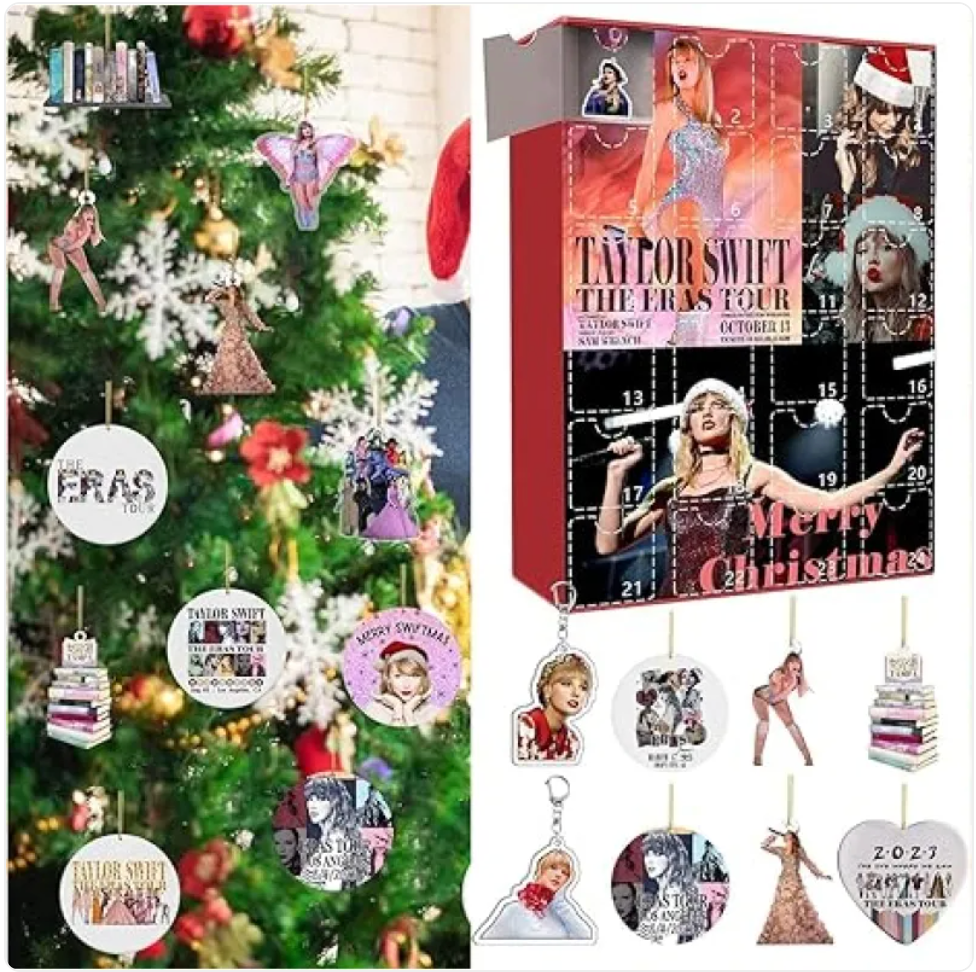 Christmas Advent Calendar Keychain – 24-Day Countdown for Kids & Adults, Cute Cartoon Ornament, 2024 Holiday Gift Idea | Accessory
