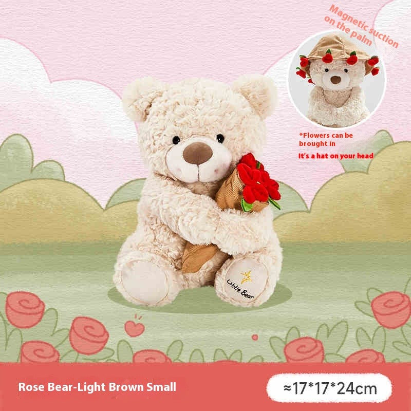 Rose Bouquet Teddy Bear Plush | Home Decor