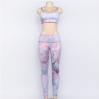 Printed Crop Top and Leggings Fitness Set