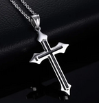 Steel Cross Shape Necklace