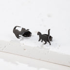 Minimalist Stainless Steel Cat Earrings for Girls (1 Pair)